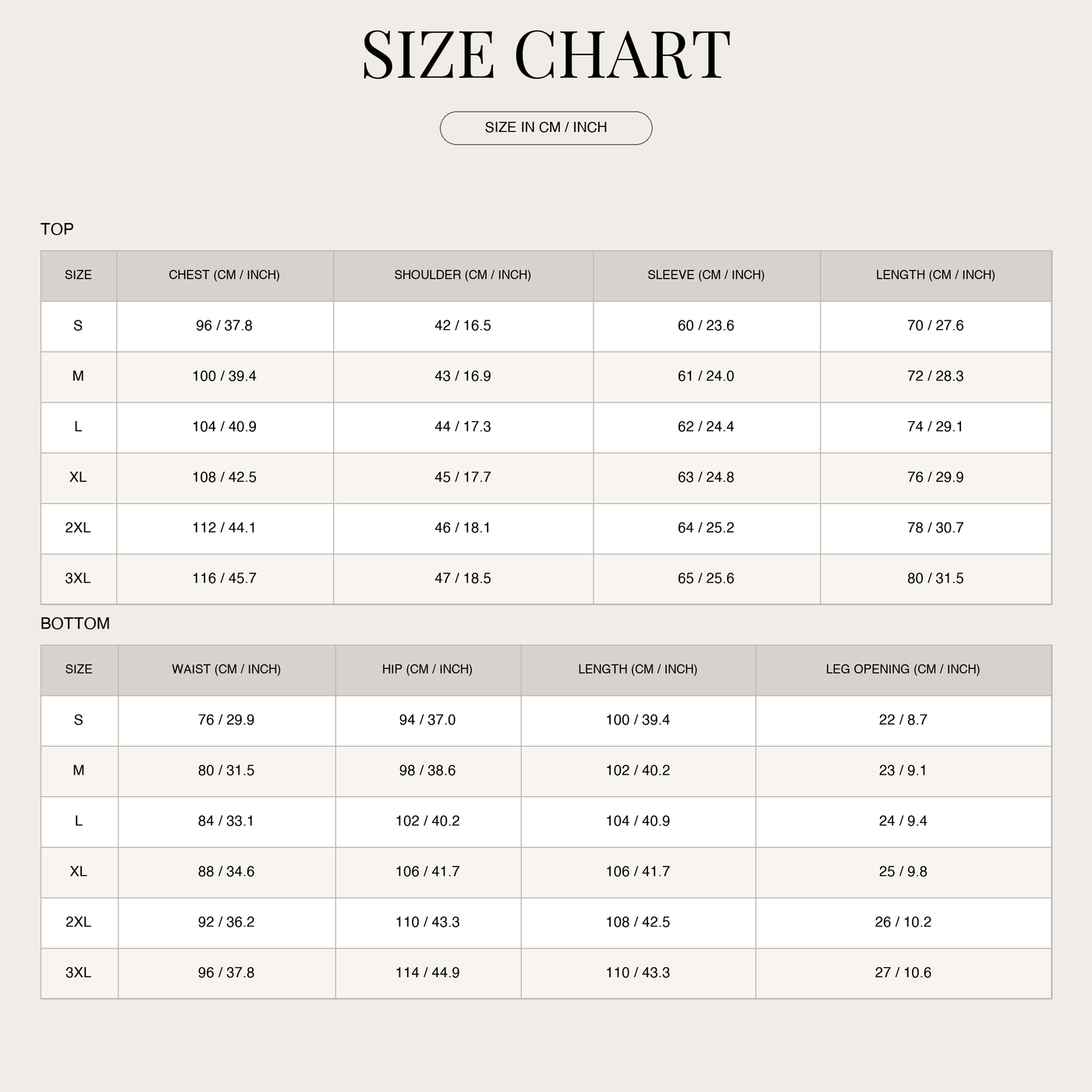 Men's Baseball Jacket & Jogger Set – Athletic Casual size chart