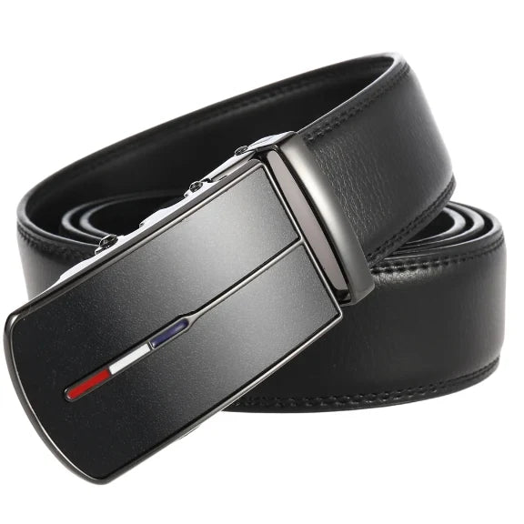 Men's Belt – Made from Cowhide Leather with an Automatic Buckle and Infinitely Adjustable 1