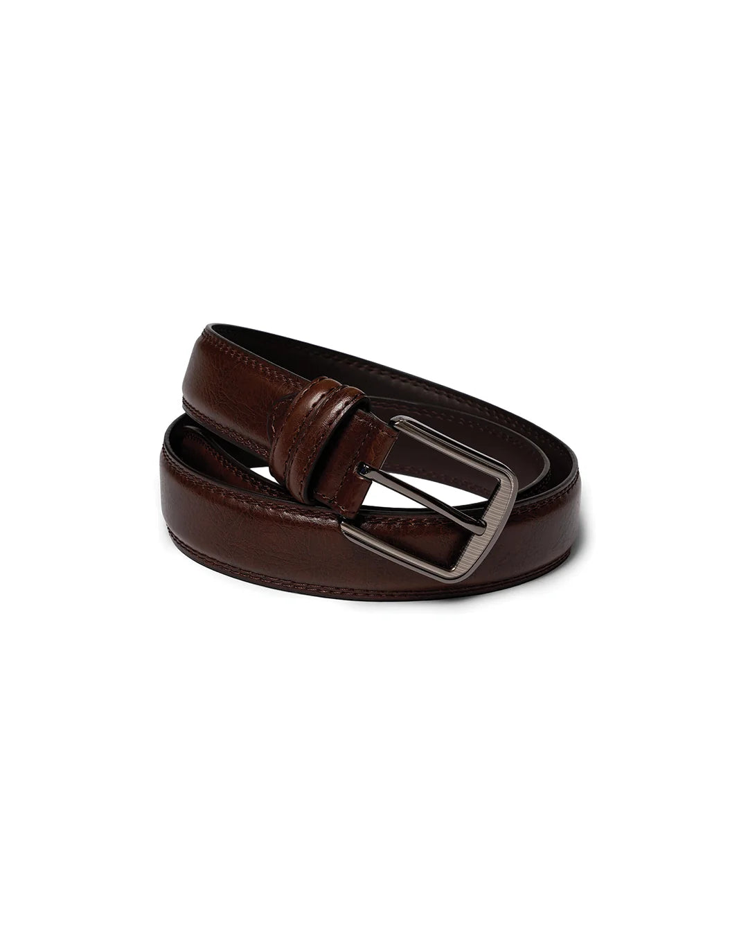 Men's Belt of Full-Grain Leather – With a Shiny Polished Metal Buckle 1
