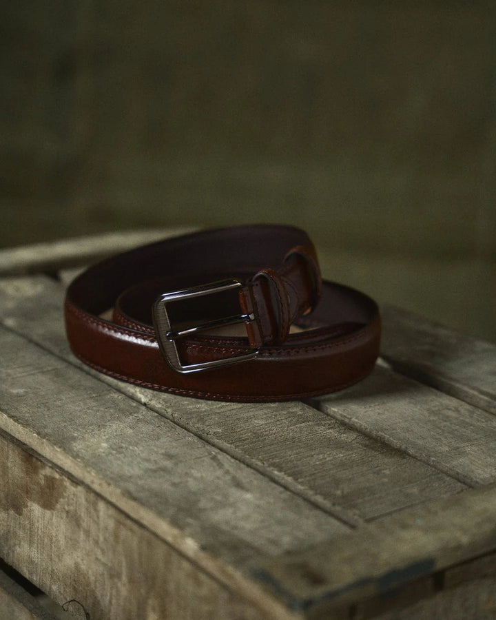 Men's Belt of Full-Grain Vegan Leather – With a Shiny Polished Metal Buckle 6