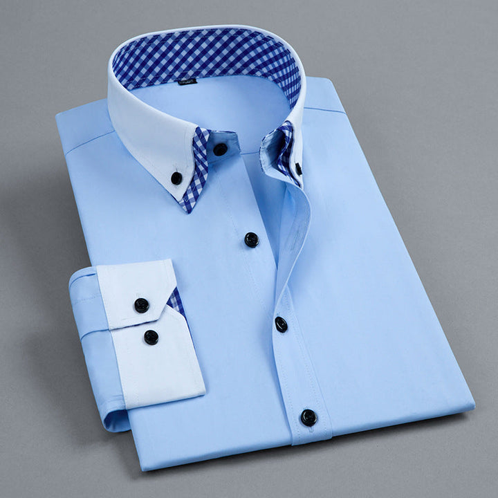 Mens_Button_Down_Cotton_Shirt_Contrast_Gingham_Collar_6