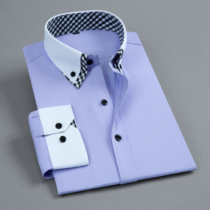 Mens_Button_Down_Cotton_Shirt_Contrast_Gingham_Collar_8