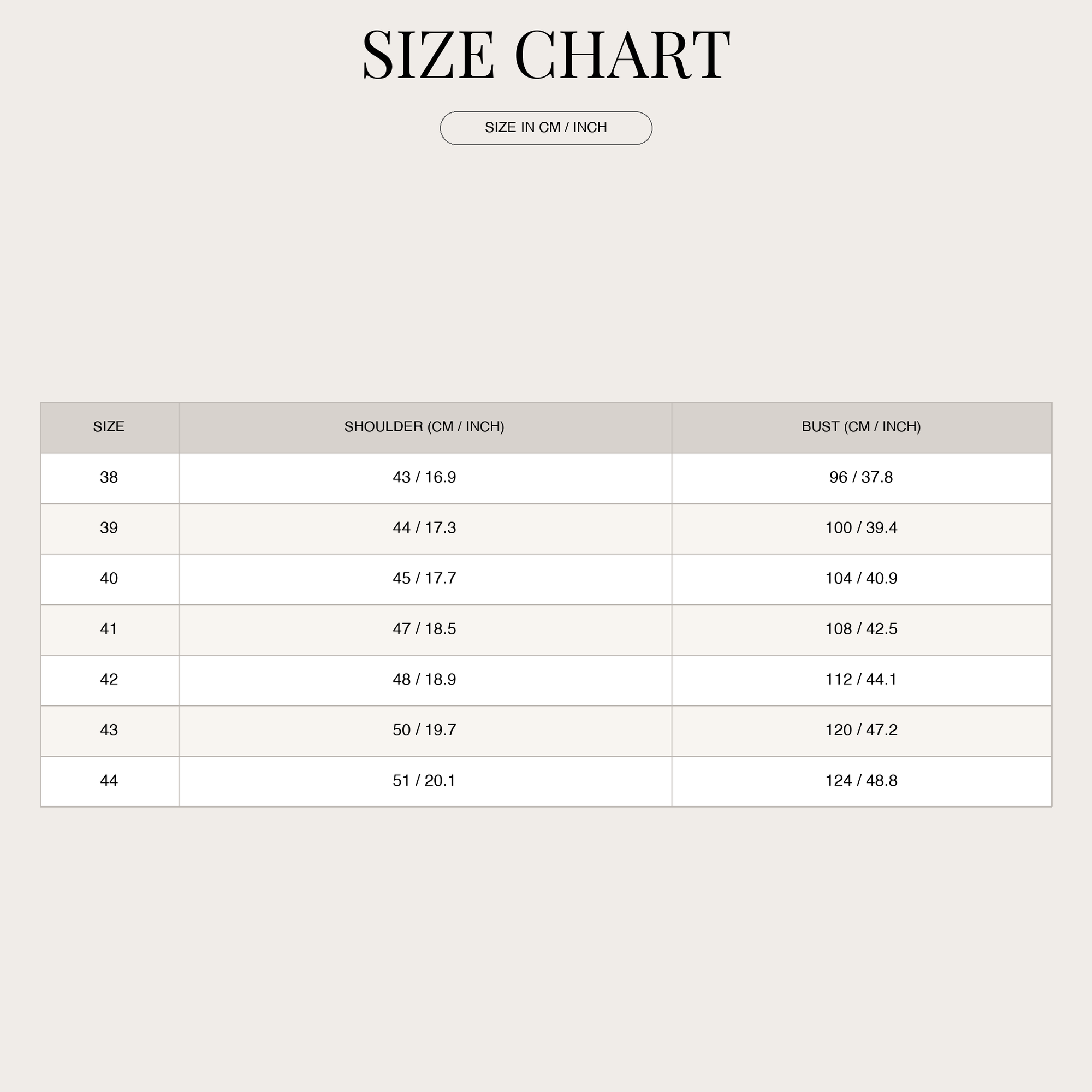 Size Chart