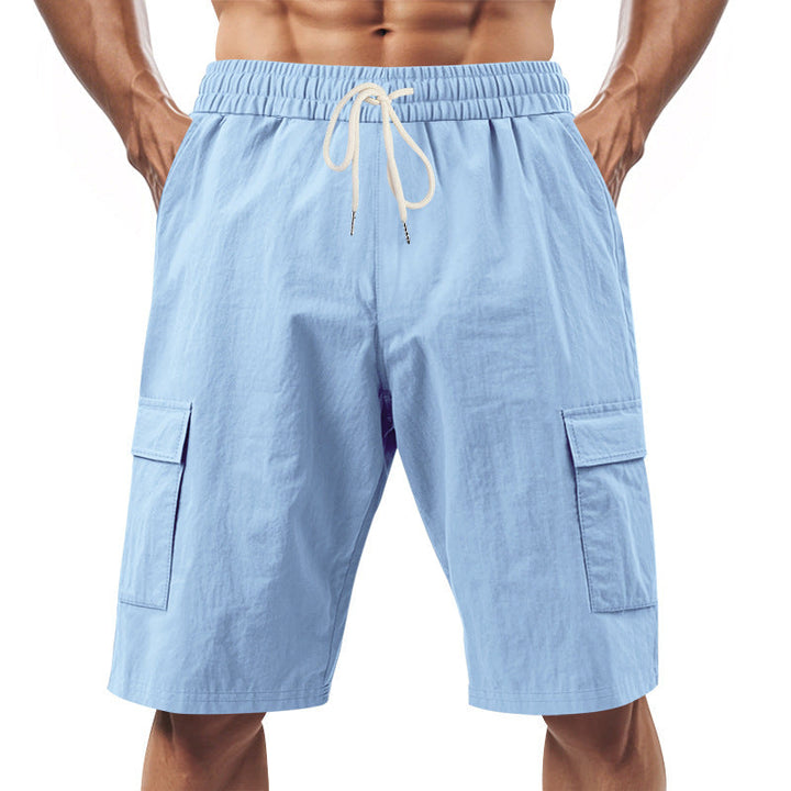 Mens_Cargo_Bermuda_Shorts_Elastic_Waist_with_Flap_Pockets_10
