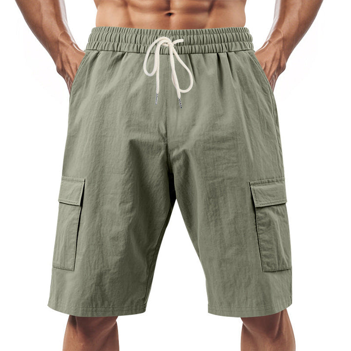 Mens_Cargo_Bermuda_Shorts_Elastic_Waist_with_Flap_Pockets_11