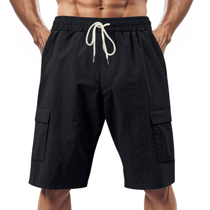 Mens_Cargo_Bermuda_Shorts_Elastic_Waist_with_Flap_Pockets_12
