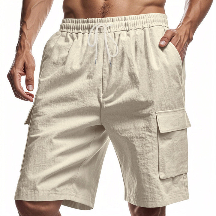 Mens_Cargo_Bermuda_Shorts_Elastic_Waist_with_Flap_Pockets_3