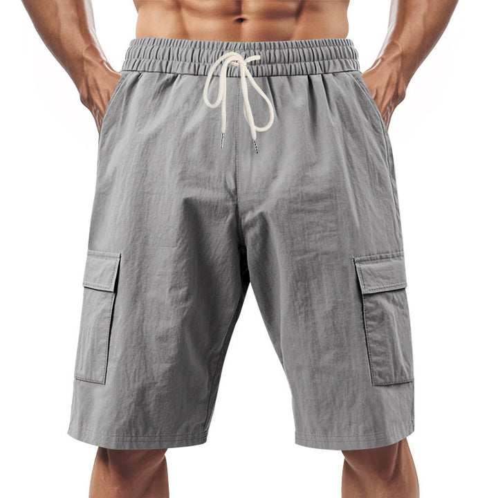 Mens_Cargo_Bermuda_Shorts_Elastic_Waist_with_Flap_Pockets_5