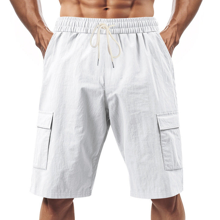 Mens_Cargo_Bermuda_Shorts_Elastic_Waist_with_Flap_Pockets_6