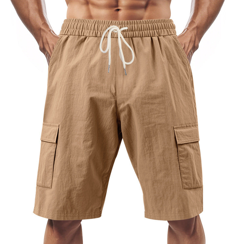 Mens_Cargo_Bermuda_Shorts_Elastic_Waist_with_Flap_Pockets_7