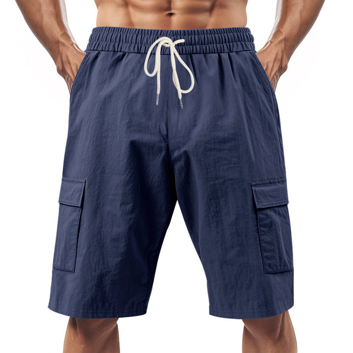 Mens_Cargo_Bermuda_Shorts_Elastic_Waist_with_Flap_Pockets_8