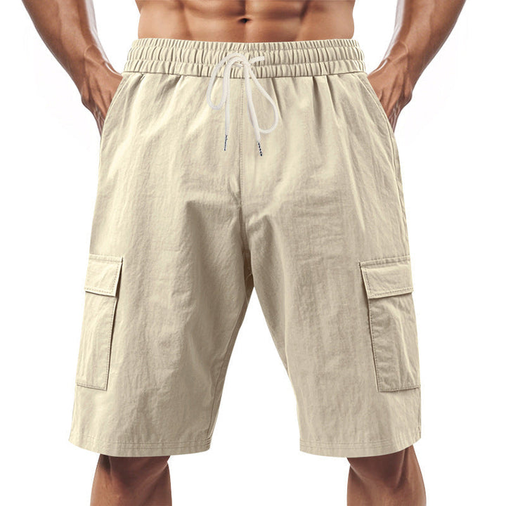 Mens_Cargo_Bermuda_Shorts_Elastic_Waist_with_Flap_Pockets_9