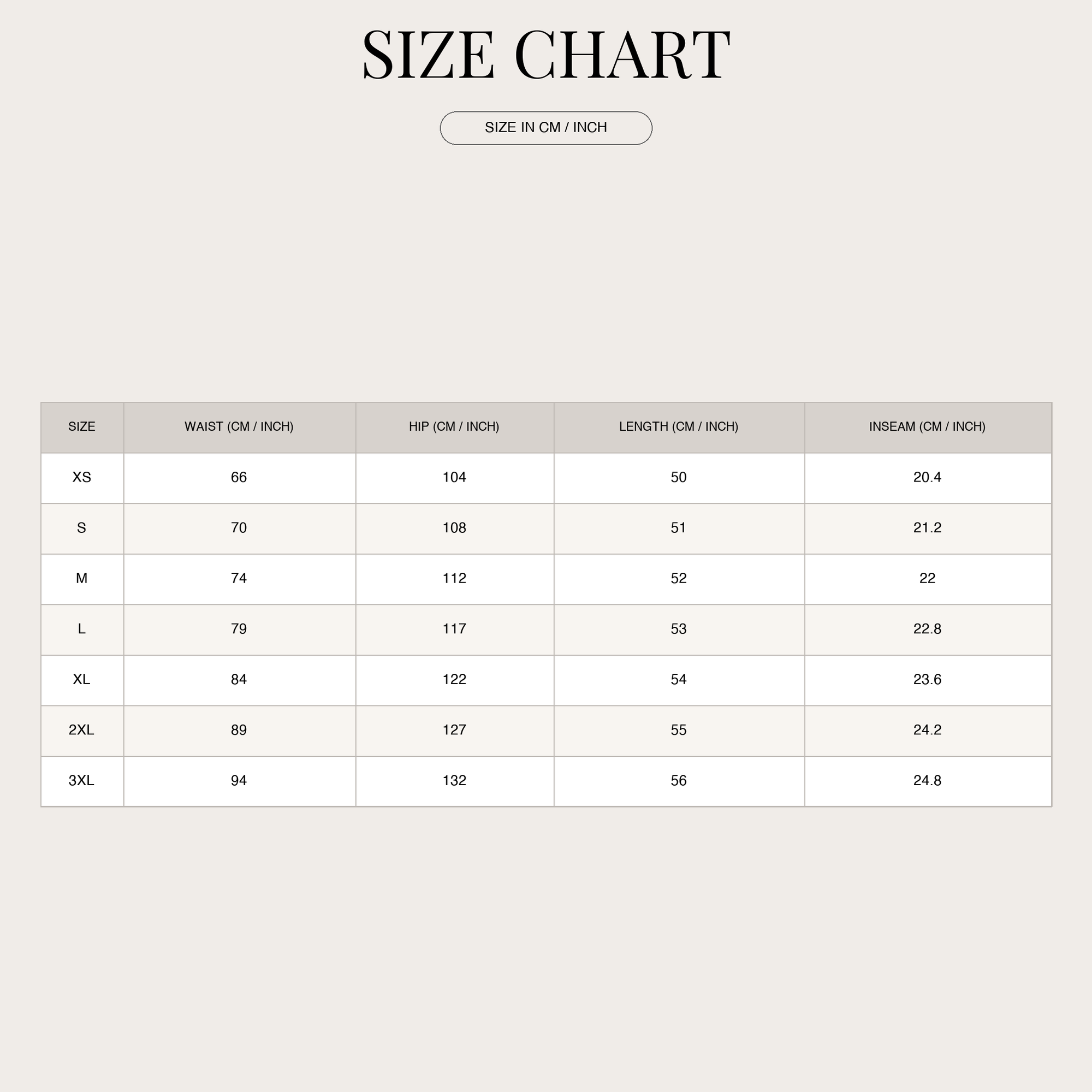Size Chart