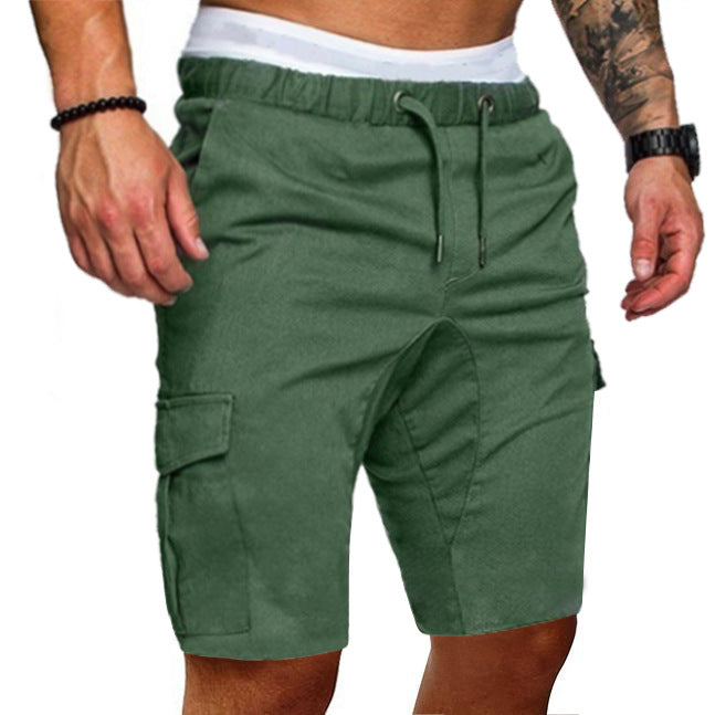 Mens_Cargo_Shorts_Elastic_Waistband_with_Multiple_Pockets_1
