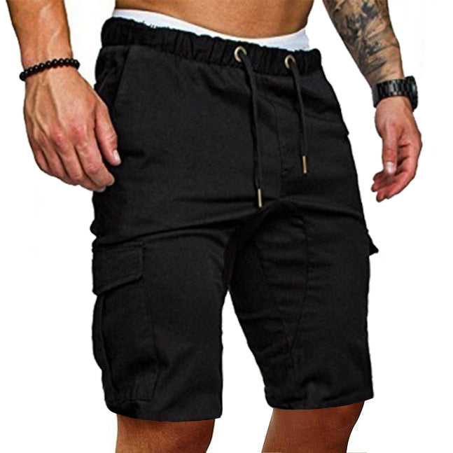 Mens_Cargo_Shorts_Elastic_Waistband_with_Multiple_Pockets_8