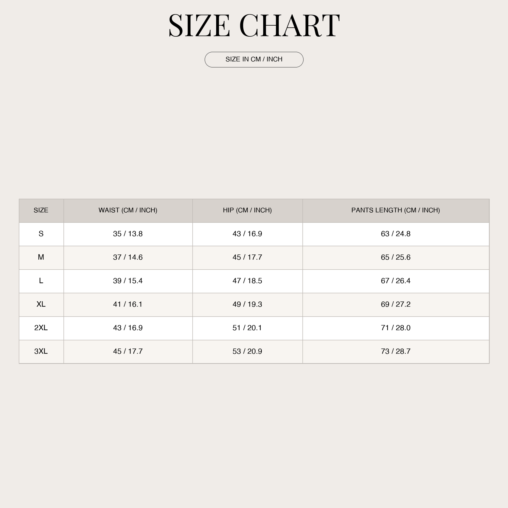 Size Chart