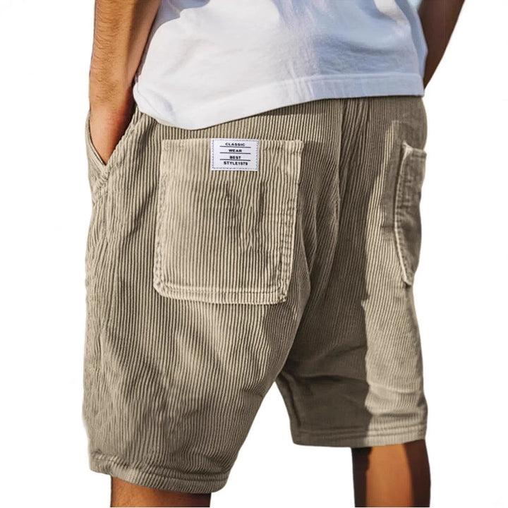 Mens_Casual_Shorts_Elastic_Waist_with_Corduroy_Texture_2