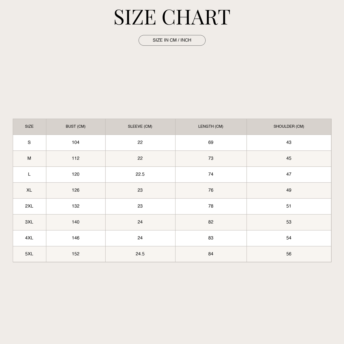 Men's Classic Boho Hawaii Shirt – Tropical Print size chart