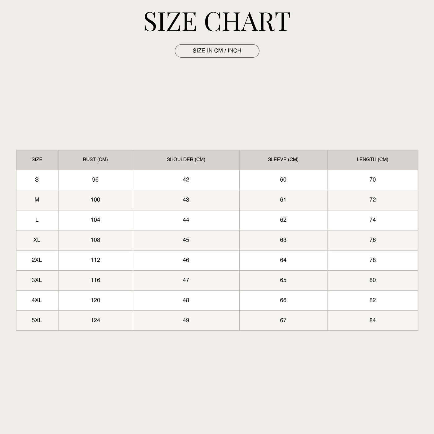 Men's Classic Business Blazer Jacket – With Lapel Collar size chart