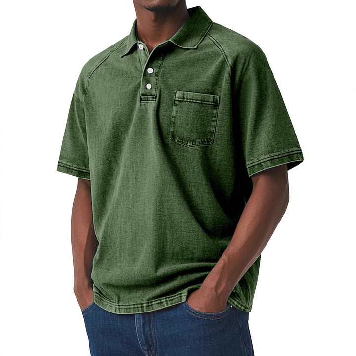 Mens_Classic_Denim_Polo_Shirt_Vintage_Short_Sleeve_and_Chest_Pocket_5