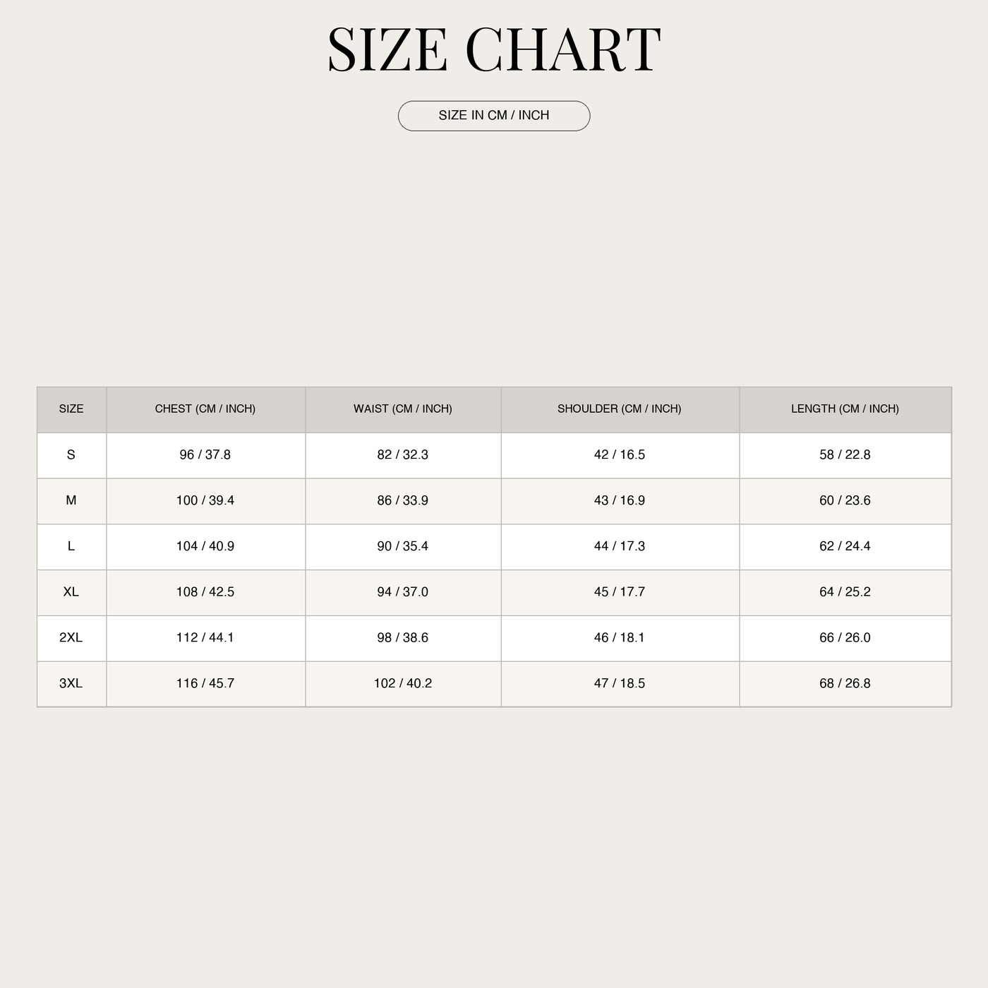 Men's Classic Elegant Suit Vest – And Great Comfort size chart