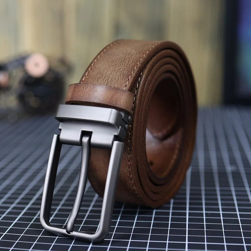 Men's Classic Leather Belt – With a Modern Buckle for Diverse Combinations and Various Occasions 1