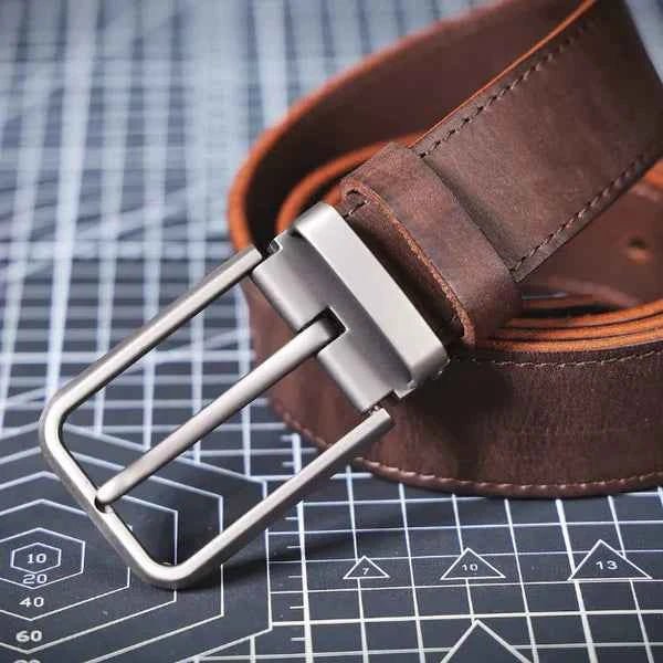 Men's Classic Leather Belt – With a Modern Buckle for Diverse Combinations and Various Occasions 12