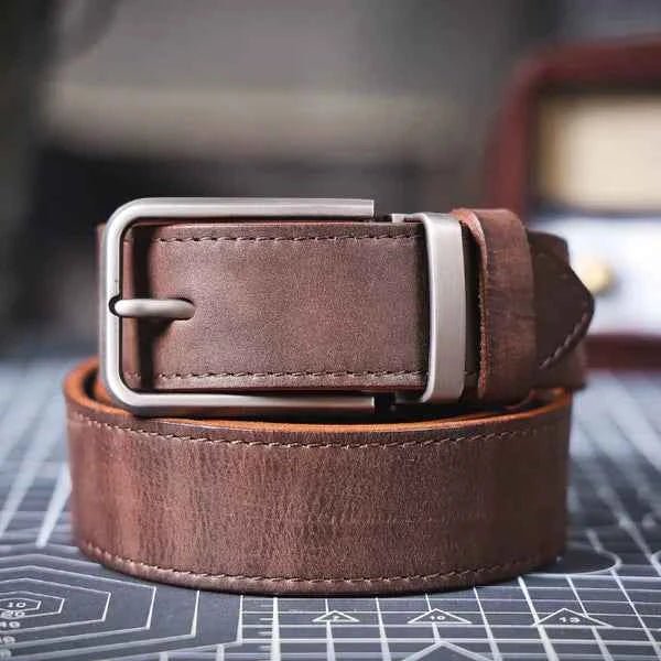 Men's Classic Leather Belt – With a Modern Buckle for Diverse Combinations and Various Occasions 13