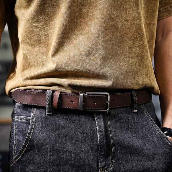 Men's Classic Leather Belt – With a Modern Buckle for Diverse Combinations and Various Occasions 17
