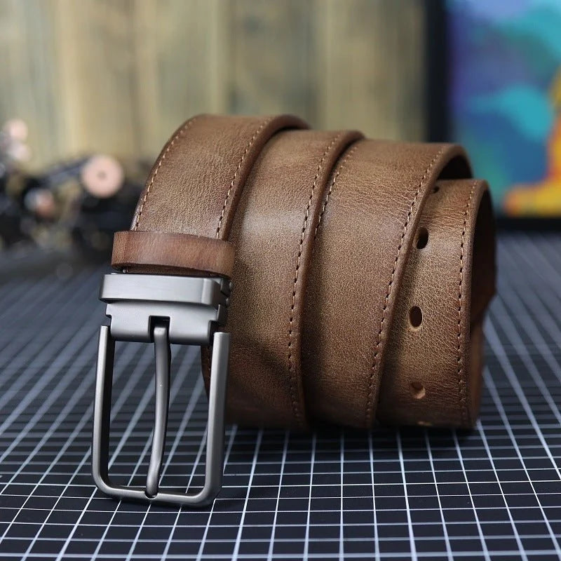 Men's Classic Leather Belt – With a Modern Buckle for Diverse Combinations and Various Occasions 4