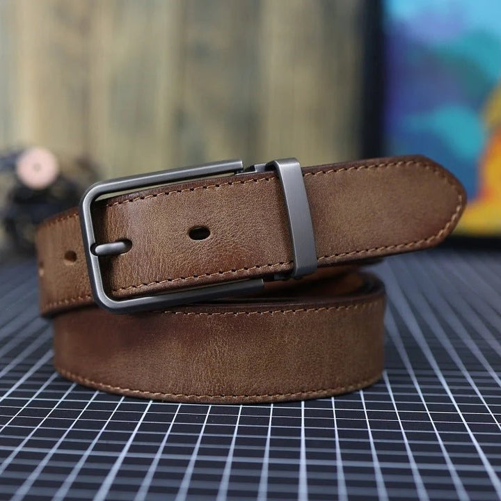 Men's Classic Leather Belt – With a Modern Buckle for Diverse Combinations and Various Occasions 5