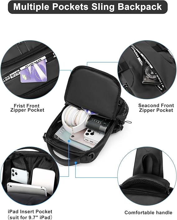 Men's Compact Crossbody Sling Backpack – Practical & Robust Storage 10