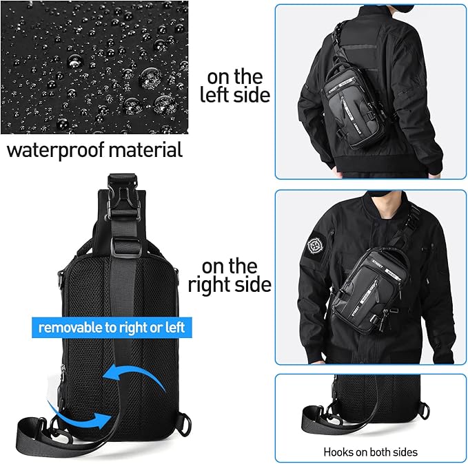 Men's Compact Crossbody Sling Backpack – Practical & Robust Storage 11