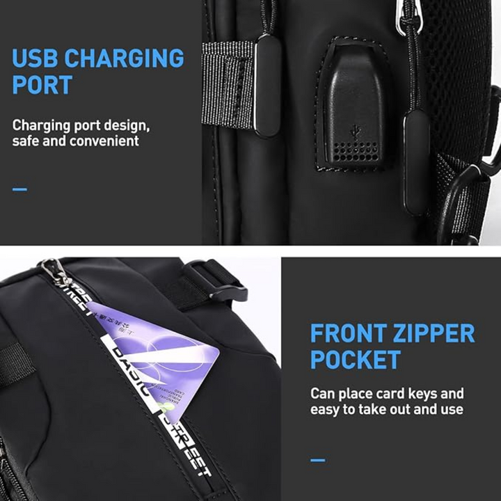 Men's Compact Crossbody Sling Backpack – Practical & Robust Storage 14