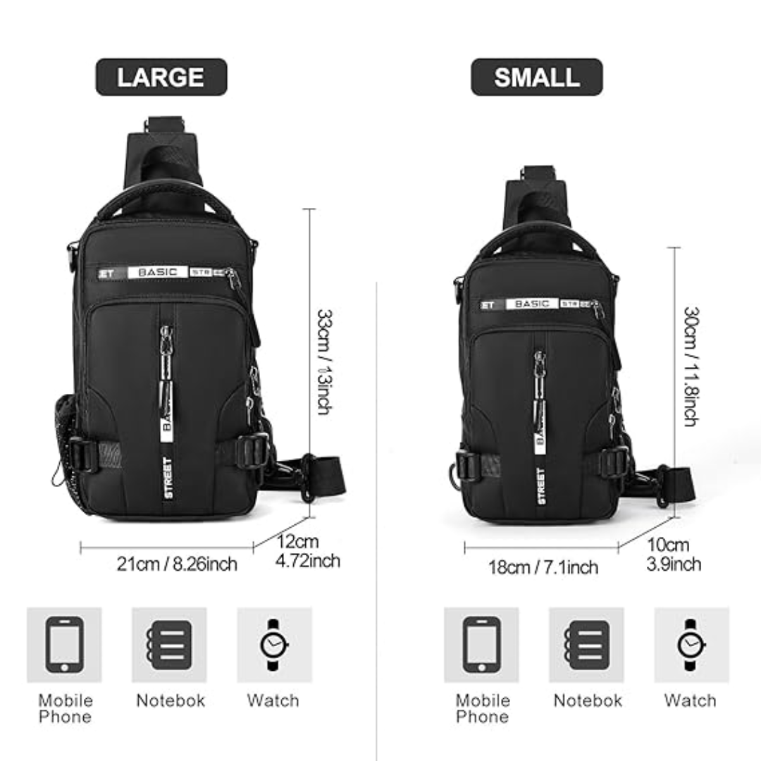 Men's Compact Crossbody Sling Backpack – Practical & Robust Storage 15