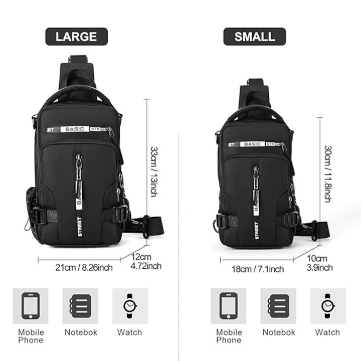 Men's Compact Crossbody Sling Backpack – Practical & Robust Storage 15