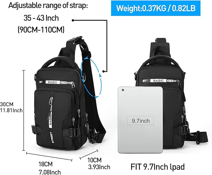 Men's Compact Crossbody Sling Backpack – Practical & Robust Storage 7
