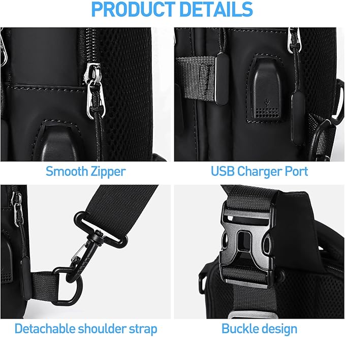 Men's Compact Crossbody Sling Backpack – Practical & Robust Storage 8