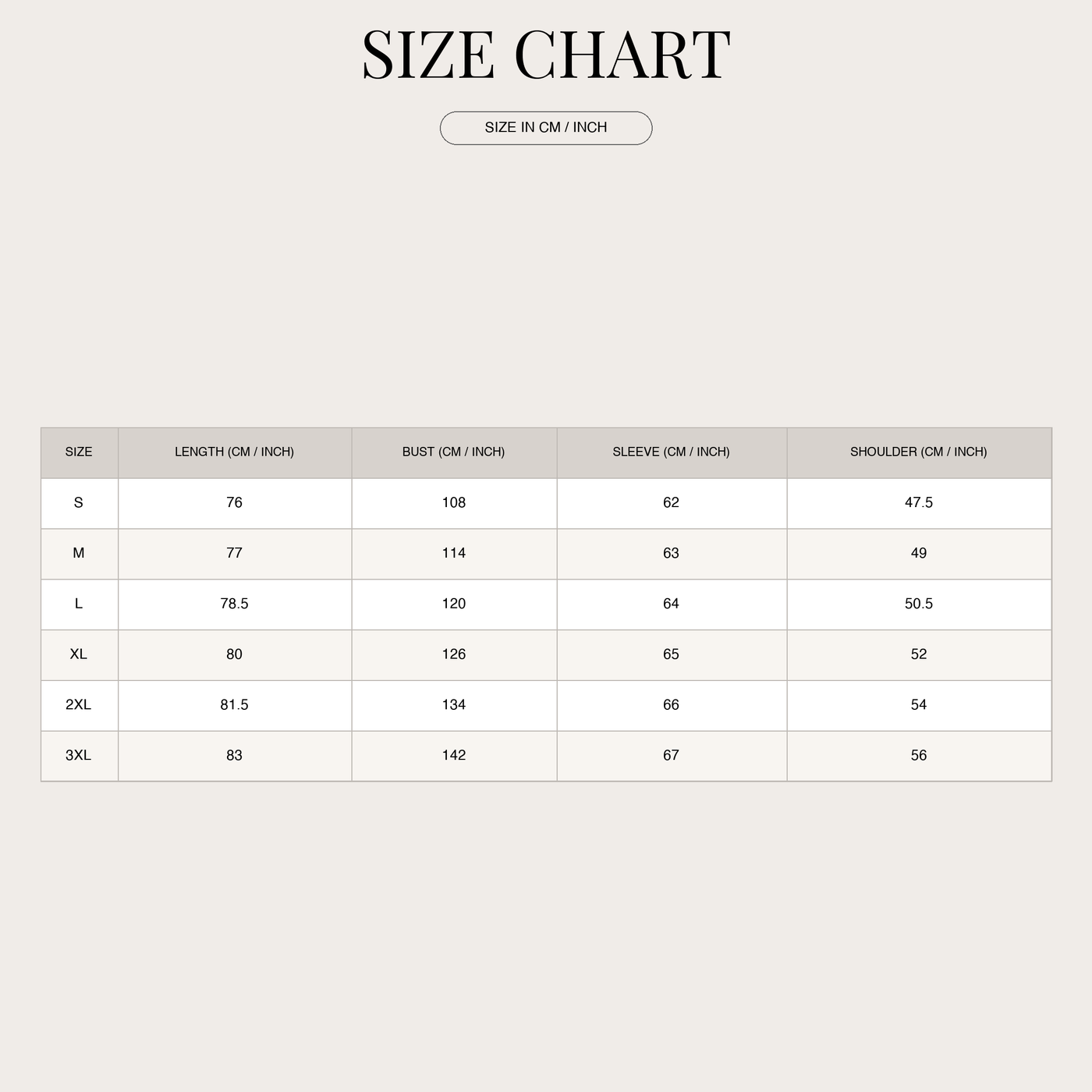 Men's Modern Classic Cotton Blend Shirt – Fitted and Smart Casual size chart