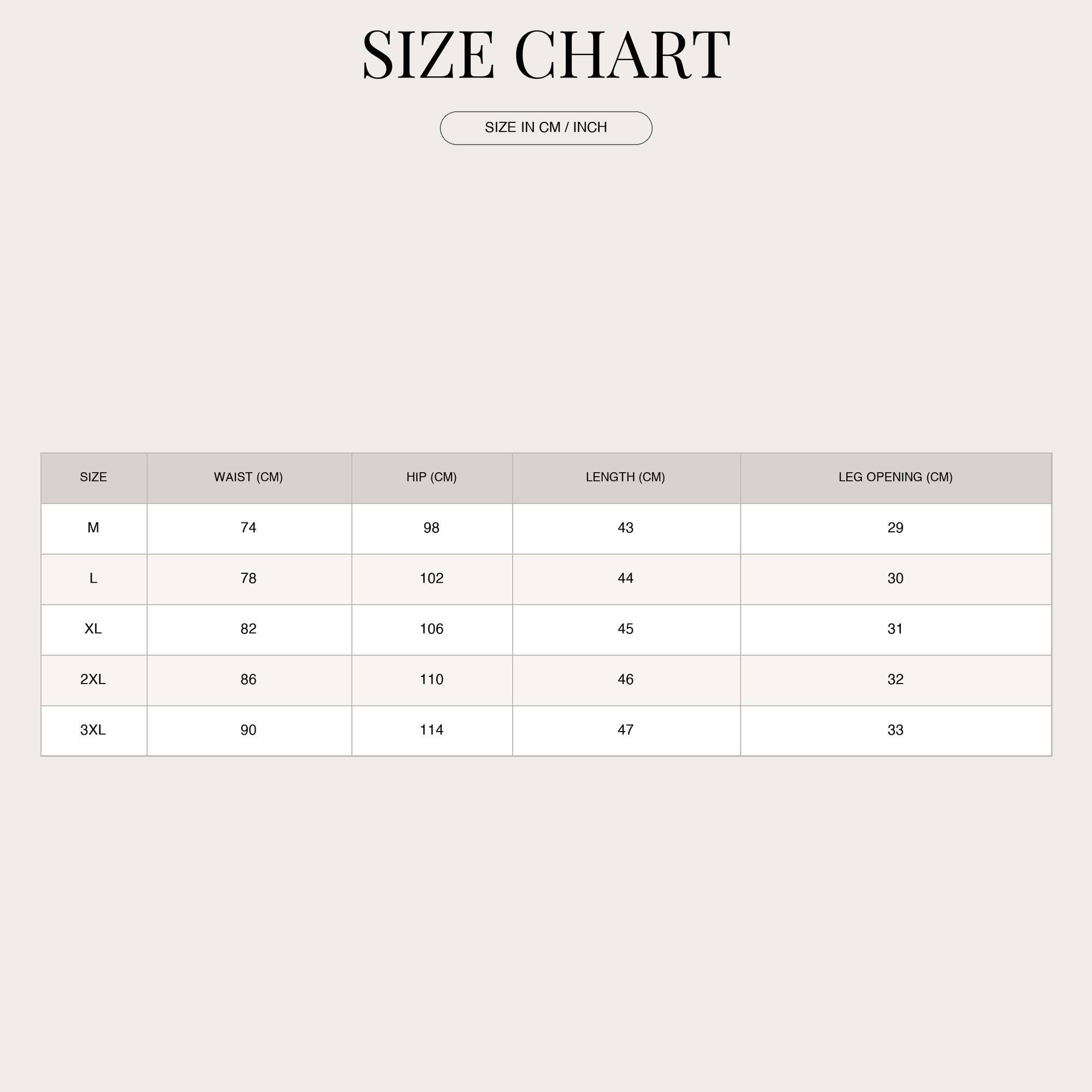 Size Chart