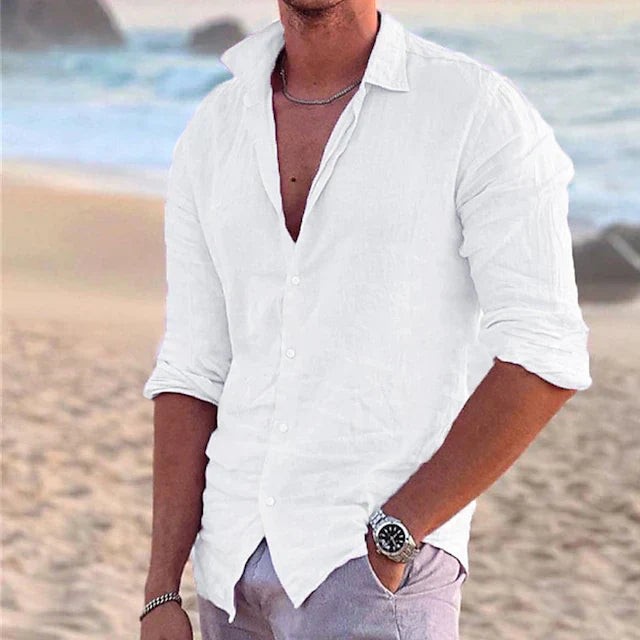 Mens_Cotton_Linen_Shirt_with_Kent_collar_and_button_placket_3