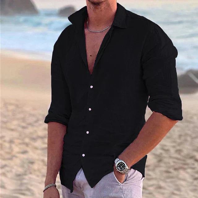 Mens_Cotton_Linen_Shirt_with_Kent_collar_and_button_placket_6