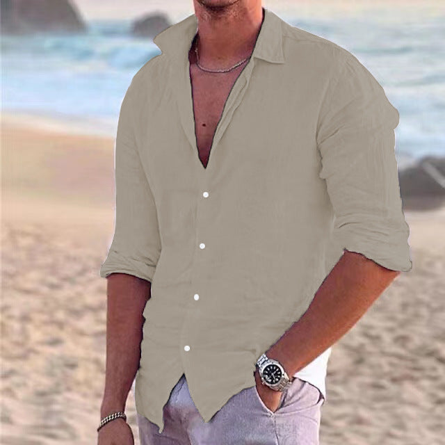 Mens_Cotton_Linen_Shirt_with_Kent_collar_and_button_placket_8