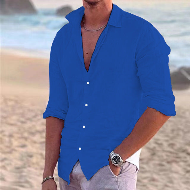 Mens_Cotton_Linen_Shirt_with_Kent_collar_and_button_placket_9