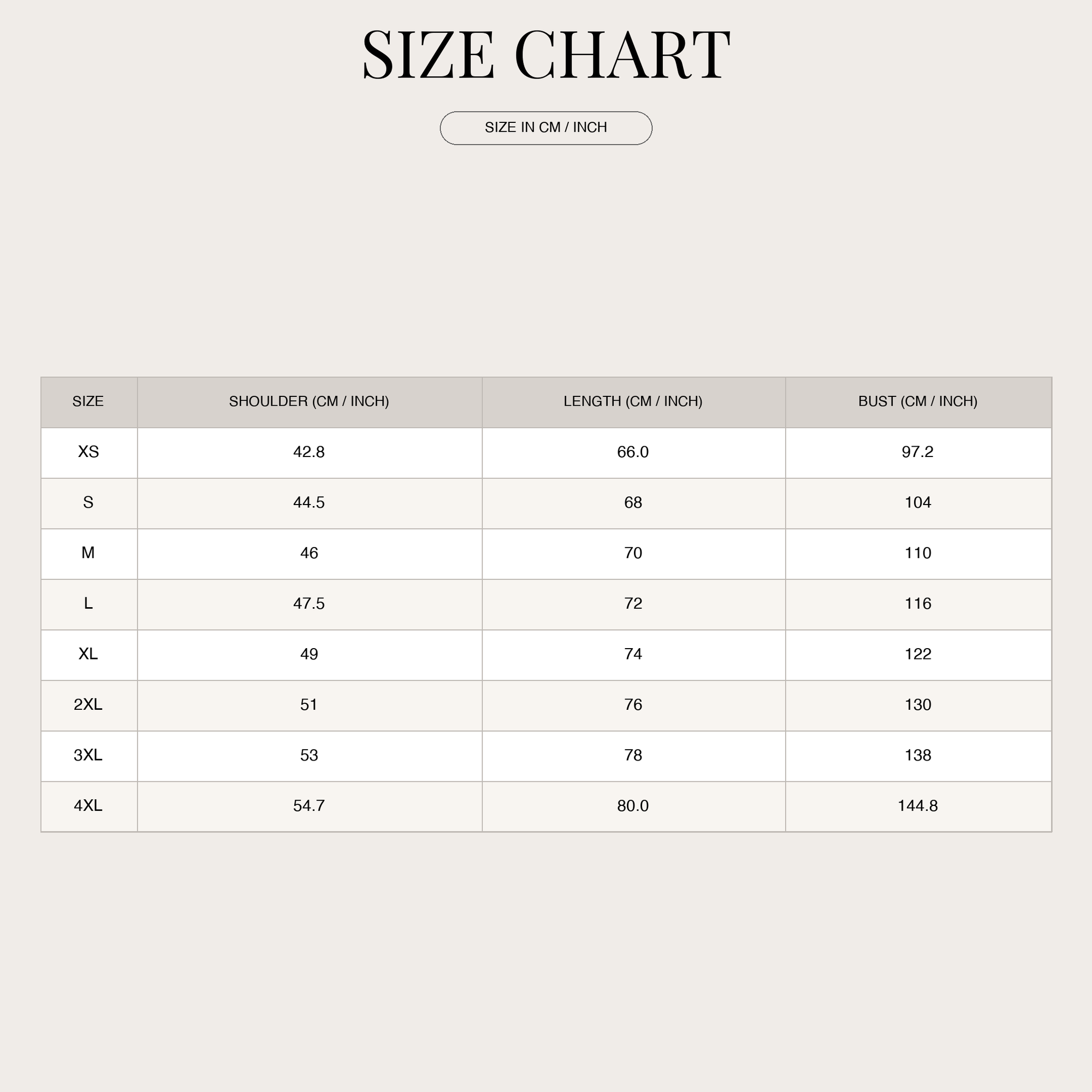 Size Chart