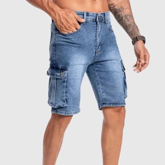 Mens_Denim_Cargo_Shorts_Multiple_Pockets_for_Summer_Wear_1