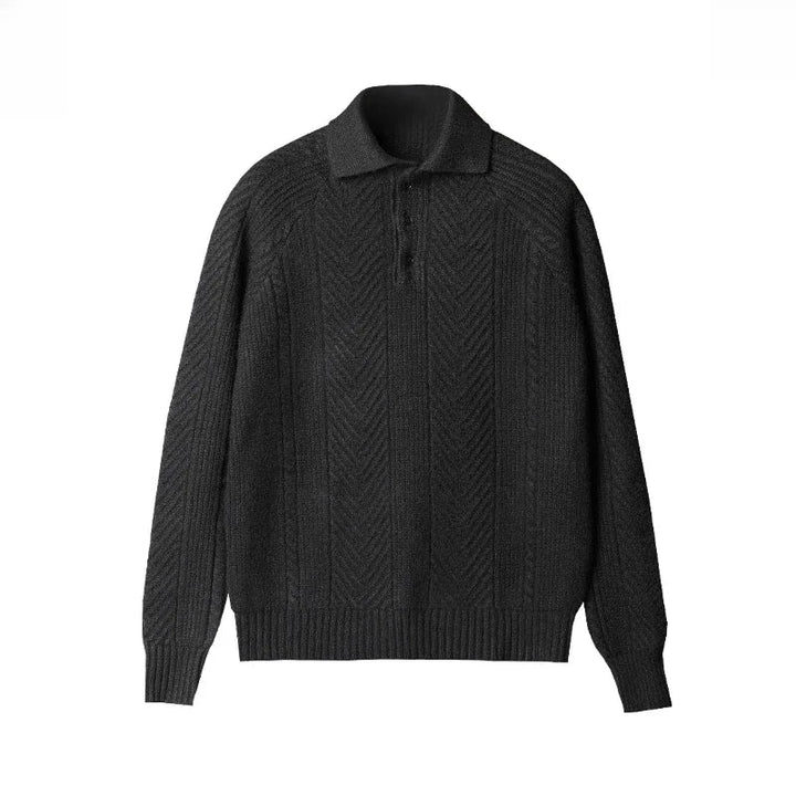 Mens_Elegant_Knitted_Polo_Shirt_Short_Sleeve_with_Structured_Look_13
