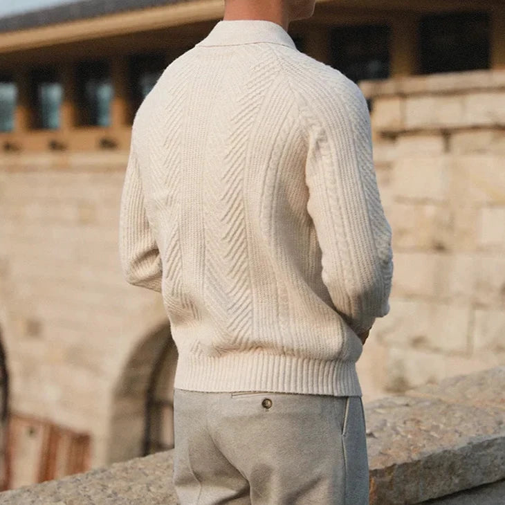 Mens_Elegant_Knitted_Polo_Shirt_Short_Sleeve_with_Structured_Look_5