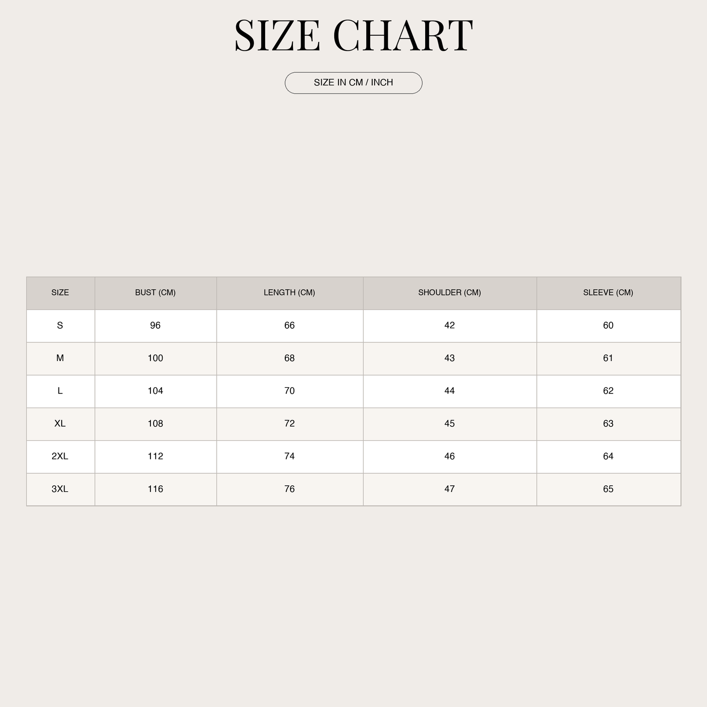 Men's Elegant Wool Sweater – Richly Soft and Warm size chart