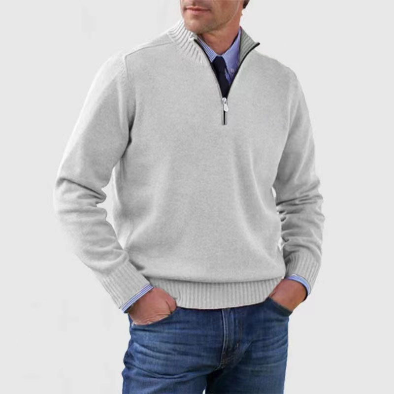 Mens_Fine_Knit_Sweater_Warm_Classic_with_Stand_Collar_Half_Zipper_4